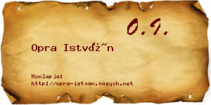 Opra István névjegykártya